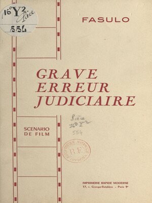 cover image of Grave erreur judiciaire